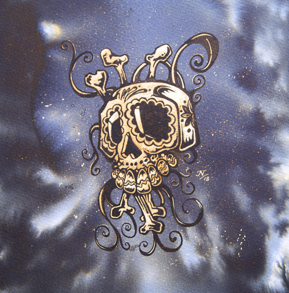 Death Head – FOUNTAIN PEN INK ART