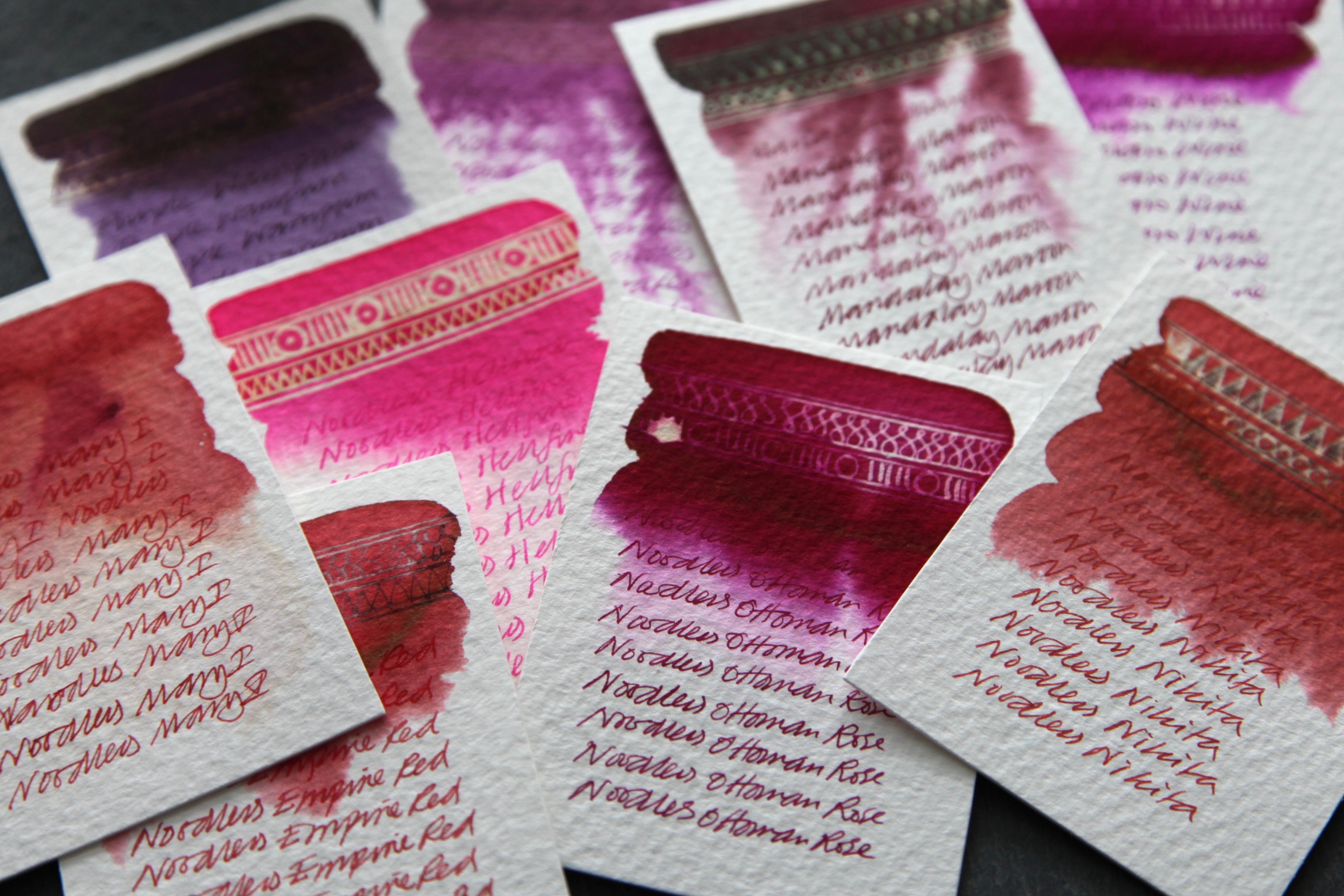 Noodlers Ink Review – Reds – FOUNTAIN PEN INK ART