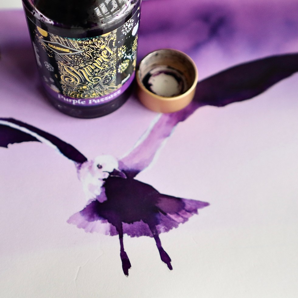 Sniffin Ink Shimmer inks don’t just do fancy handwriting – FOUNTAIN PEN INK ART