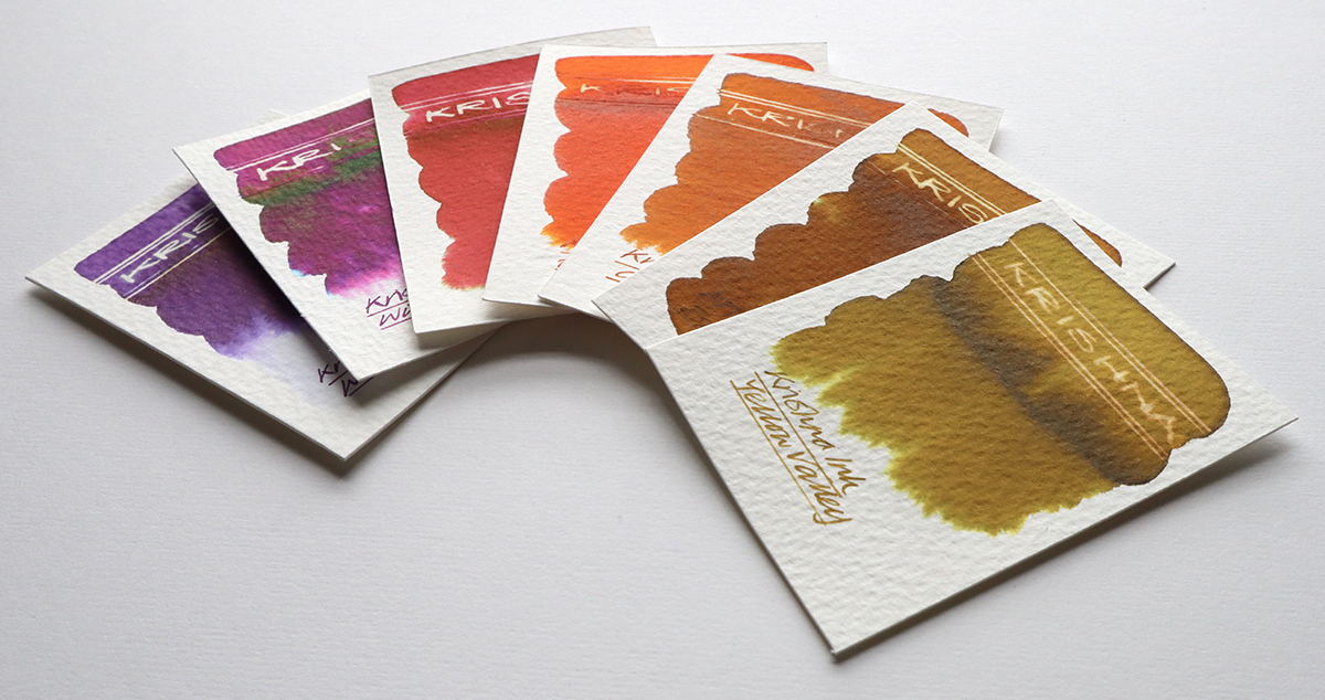 Krishna Inks Swatch Test FOUNTAIN PEN INK ART