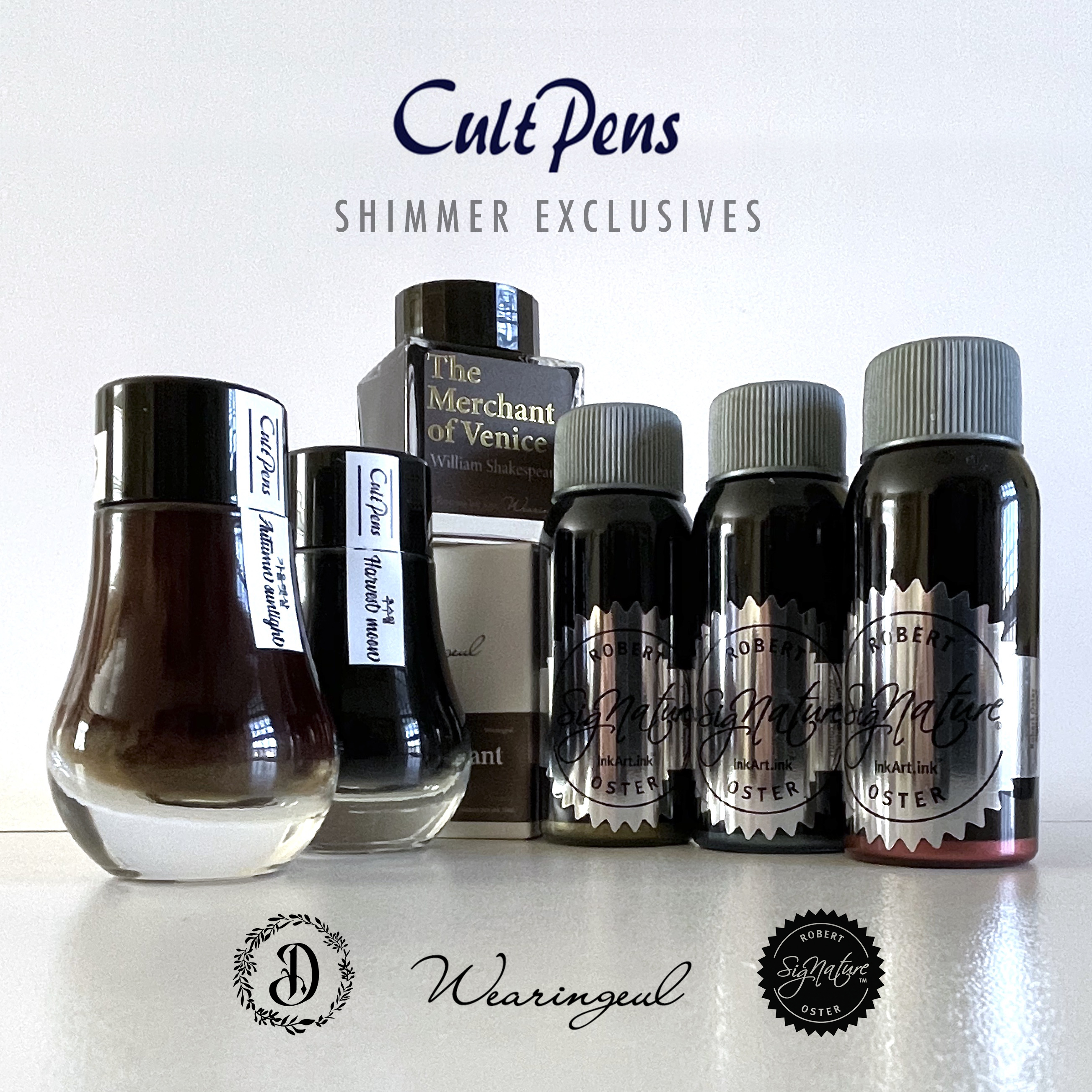 CULT PENS Shimmer INK Exclusives Swatch Tests – FOUNTAIN PEN INK ART