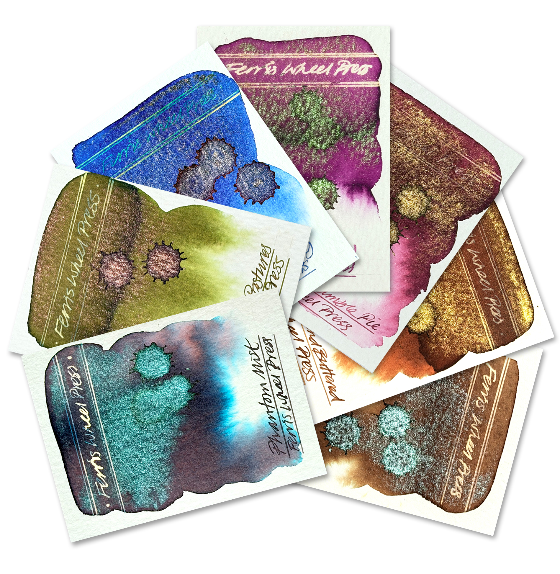 Ferris Wheel Press swatch testing SUMMER 2025 – FOUNTAIN PEN INK ART