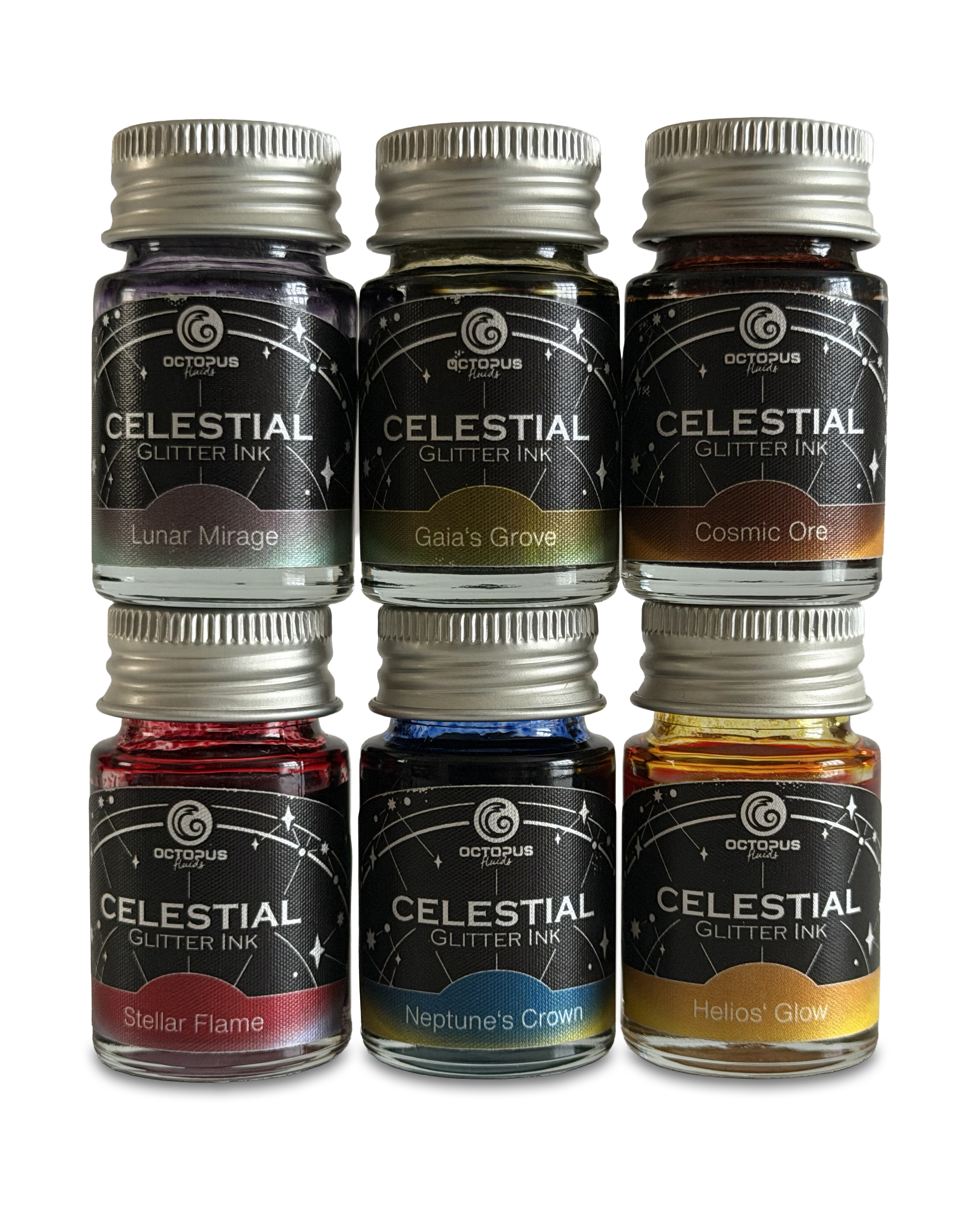 Octopus Fluids – Celestial Shimmer Ink Collection – FOUNTAIN PEN INK ART