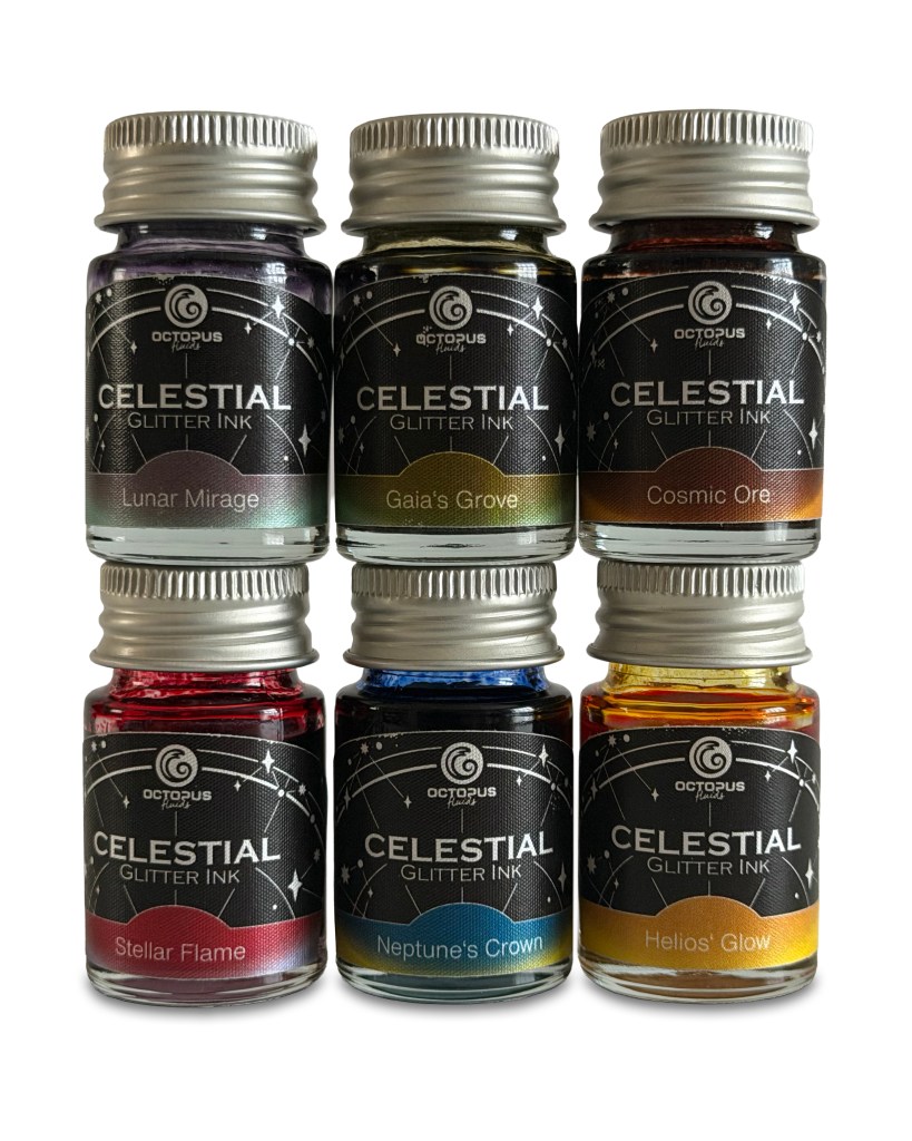 Octopus Fluids – Celestial Shimmer Ink Collection – FOUNTAIN PEN INK ART