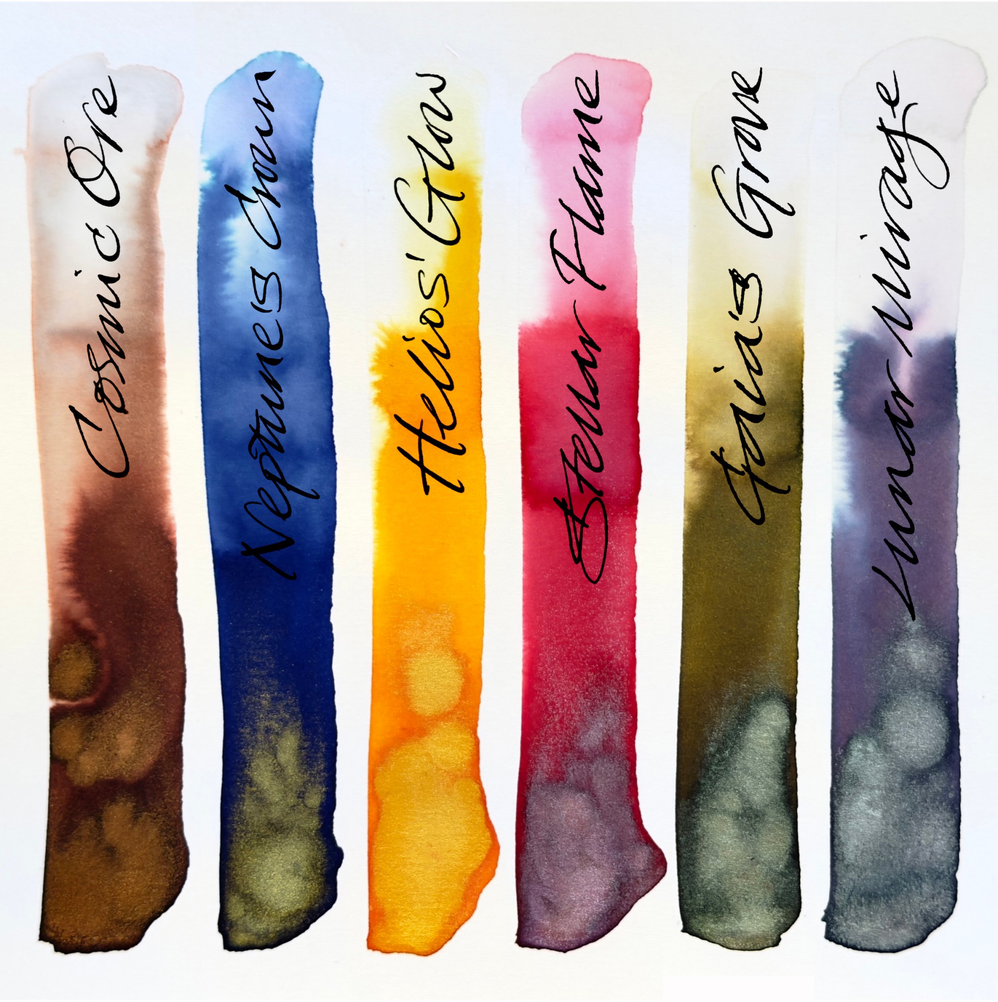 Octopus Fluids – Celestial Shimmer Ink Collection – FOUNTAIN PEN INK ART